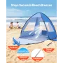 VEVOR Beach Tent Sun Shelter for 2 Person, UPF 50+ Protection, Portable Sun Shade Canopy with Carrying Bag & Sand Pockets, Light