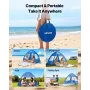 VEVOR Beach Tent Sun Shelter for 2 Person, UPF 50+ Protection, Portable Sun Shade Canopy with Carrying Bag & Sand Pockets, Light