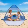 VEVOR Beach Tent Sun Shelter for 2 Person, UPF 50+ Protection, Portable Sun Shade Canopy with Carrying Bag & Sand Pockets, Light