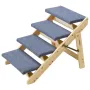 Wood Pet Stairs, 4-Step Dog Stairs for Beds, Sofa & Cars, 68 kg Load Capacity, Floded Flat Design, Stable & Sturdy Cat & Dog Ste