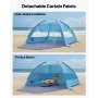 VEVOR Beach Tent Sun Shelter for 6 Person, UPF 50+ Protection, Portable Sun Shade Canopy with Carrying Bag & Sand Pockets, Light