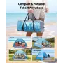 VEVOR Beach Tent Sun Shelter for 6 Person, UPF 50+ Protection, Portable Sun Shade Canopy with Carrying Bag & Sand Pockets, Light