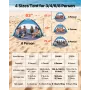VEVOR Beach Tent Sun Shelter for 6 Person, UPF 50+ Protection, Portable Sun Shade Canopy with Carrying Bag & Sand Pockets, Light