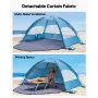 VEVOR Beach Tent Sun Shelter for 3 Person, UPF 50+ Protection, Portable Sun Shade Canopy with Carrying Bag & Sand Pockets, Light