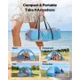 Beach Tent Sun Shelter for 3 Person, UPF 50+ Protection, Portable Sun Shade Canopy with Carrying Bag & Sand Pockets, Lightweight