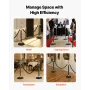 VEVOR Stanchion Post, 8 Pcs Crowd Control Barrier Set with 6 Black Velvet Ropes, Heavy Duty Stainless Steel Stanchion Post Queue