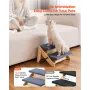 Wood Pet Stairs, 2-Step Dog Stairs for Beds, Sofa & Cars, 50 kg Load Capacity, Floded Flat Design, Stable & Sturdy Cat & Dog Ste