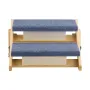 Wood Pet Stairs, 2-Step Dog Stairs for Beds, Sofa & Cars, 50 kg Load Capacity, Floded Flat Design, Stable & Sturdy Cat & Dog Ste