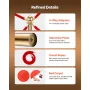 VEVOR Stanchion Post, 6 Pcs Crowd Control Barrier Set with Red Carpet, 4 Red Velvet Ropes, Stainless Steel Gold Stanchion Post Q