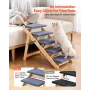 VEVOR Wood Pet Stairs, 5-Step Dog Stairs for Beds, Sofa & Cars, 68 kg Load Capacity, Floded Flat Design, Stable & Sturdy Cat & D