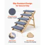VEVOR Wood Pet Stairs, 5-Step Dog Stairs for Beds, Sofa & Cars, 68 kg Load Capacity, Floded Flat Design, Stable & Sturdy Cat & D