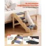 VEVOR Wood Pet Stairs, 4-Step Dog Stairs for High Beds, Sofa & Cars, 68 kg Load Capacity, Non-Slip Surface, Stable Cat & Dog Ste