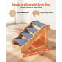 VEVOR Wood Pet Stairs, 4-Step Dog Stairs for High Beds, Sofa & Cars, 68 kg Load Capacity, Non-Slip Surface, Stable Cat & Dog Ste