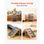 Wood Pet Stairs, 4-Step Dog Stairs for High Beds, Sofa & Cars, 68 kg Load Capacity, Non-Slip Surface, Stable Cat & Dog Step Ladd