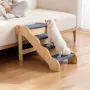 VEVOR Wood Pet Stairs, 4-Step Dog Stairs for High Beds, Sofa & Cars, 68 kg Load Capacity, Non-Slip Surface, Stable Cat & Dog Ste
