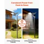 12000W Solar Street Light Outdoor, 900000LM, High Powered Commercial Parking Lot Light Dusk to Dawn, Split Type LED Flood Securi