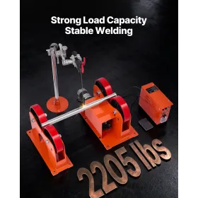 VEVOR Turning Rolls Linkage Roller, 1000 kg Load Capacity, 50-600 mm Diameter Adjustable, PU Rollers, Pipe Tank Turning Rolls Li