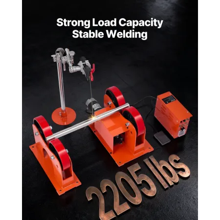 VEVOR Turning Rolls Linkage Roller, 1000 kg Load Capacity, 50-600 mm Diameter Adjustable, PU Rollers, Pipe Tank Turning Rolls Li