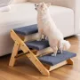 Wood Pet Stairs, 3-Step Dog Stairs for Beds, Sofa & Cars, 68 kg Load Capacity, Floded Flat Design, Stable & Sturdy Cat & Dog Ste