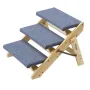 Wood Pet Stairs, 3-Step Dog Stairs for Beds, Sofa & Cars, 68 kg Load Capacity, Floded Flat Design, Stable & Sturdy Cat & Dog Ste