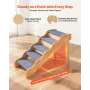 VEVOR Wood Pet Stairs, 5-Step Dog Stairs for High Beds, Sofa & Cars, 68 kg Load Capacity, Non-Slip Surface, Stable Cat & Dog Ste