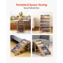 VEVOR Wood Pet Stairs, 5-Step Dog Stairs for High Beds, Sofa & Cars, 68 kg Load Capacity, Non-Slip Surface, Stable Cat & Dog Ste