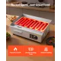 Commercial Electric Griddle, 535 x 300 mm, 3200W, 50-300°C Adjustable Temp Control, Stainless Steel Body, Half Grooved Half Flat