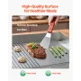 Commercial Electric Griddle, 535 x 300 mm, 3200W, 50-300°C Adjustable Temp Control, Stainless Steel Body, Half Grooved Half Flat