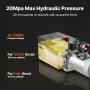 6 L Hydraulic Power Unit, Single Acting Dump Trailer Pump, 22 MPa Max Relief Pressure & 3.4 L/min Flow Rate, DC 12V Hydraulic Pu