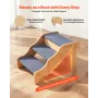 VEVOR Wood Pet Stairs, 3-Step Dog Stairs for High Beds, Sofa & Cars, 68 kg Load Capacity, Non-Slip Surface, Stable Cat & Dog Ste