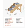 VEVOR Wood Pet Stairs, 3-Step Dog Stairs for High Beds, Sofa & Cars, 68 kg Load Capacity, Non-Slip Surface, Stable Cat & Dog Ste
