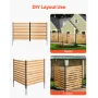 VEVOR Wood Privacy Fence, 38" W x 42" L, 2-Panel Slatted Air Conditioner Fence Screen, Pool Equipment Enclosure with Metal Stake
