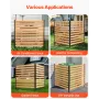 VEVOR Wood Privacy Fence, 38" W x 42" L, 2-Panel Slatted Air Conditioner Fence Screen, Pool Equipment Enclosure with Metal Stake