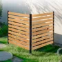 VEVOR Wood Privacy Fence, 38" W x 42" L, 2-Panel Slatted Air Conditioner Fence Screen, Pool Equipment Enclosure with Metal Stake