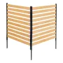 VEVOR Wood Privacy Fence, 38" W x 42" L, 2-Panel Slatted Air Conditioner Fence Screen, Pool Equipment Enclosure with Metal Stake