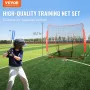 VEVOR 213.4 x 213.4 cm Baseball Softball Practice Net, Portable Baseball Training Net for Hitting Batting Catching Pitching, Bac