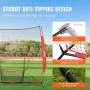VEVOR 213.4 x 213.4 cm Baseball Softball Practice Net, Portable Baseball Training Net for Hitting Batting Catching Pitching, Bac