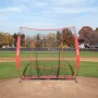 VEVOR 213.4 x 213.4 cm Baseball Softball Practice Net, Portable Baseball Training Net for Hitting Batting Catching Pitching, Bac
