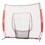 VEVOR 213.4 x 213.4 cm Baseball Softball Practice Net, Portable Baseball Training Net for Hitting Batting Catching Pitching, Bac