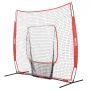 VEVOR 213.4 x 213.4 cm Baseball Softball Practice Net, Portable Baseball Training Net for Hitting Batting Catching Pitching, Bac