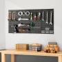 Metal Pegboard Panels, 24" x 12" Pegboard, 4 Panels, Heavy Duty Peg Board Wall Organizer with Accessories, for Living Room Garag