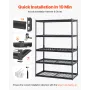 VEVOR Storage Shelves, 3000 lbs, 5 Tier Heavy Duty Garage Shelving, 24" D x 48" W x 72" H Adjustable Metal Shelves for Industria