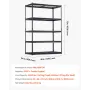 VEVOR Storage Shelves, 3000 lbs, 5 Tier Heavy Duty Garage Shelving, 24" D x 48" W x 72" H Adjustable Metal Shelves for Industria