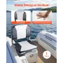 VEVOR Boat Seat, Low Backrest, Folding Fishing Boat Seat with Thickened Sponge Cushion & Waterproof PVC Leather, Aluminum Alloy 