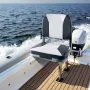 VEVOR Boat Seat, Low Backrest, Folding Fishing Boat Seat with Thickened Sponge Cushion & Waterproof PVC Leather, Aluminum Alloy 