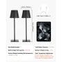 Trådløs Bordlampe, 2-Pak, 5200mAh Indbygget genopladeligt