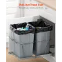 VEVOR Pullout Trash Can for Kitchen Cabinets, Double Under Sink Garbage Waste Recycling Bin, Under Mount Waste Container, with H