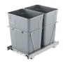 Pullout Trash Can for Kitchen Cabinets, Double Under Sink Garbage Waste Recycling Bin, Under Mount Waste Container, with Heavy D