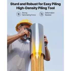 VEVOR Fence Post Driver, Heavy Duty T Post Driver with Handles, Metal Manual Pounder Rammer for U-Channel,Wooden Fence, Fits T-P