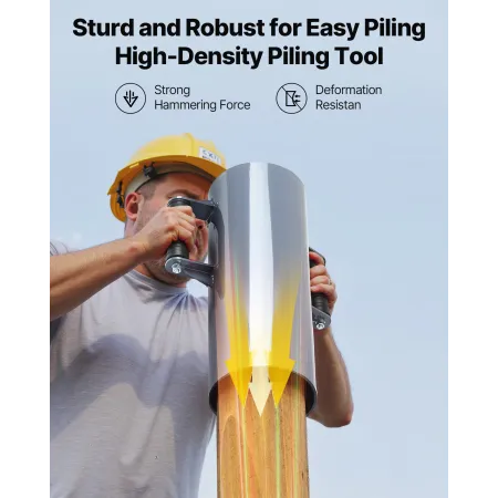 VEVOR Fence Post Driver, Heavy Duty T Post Driver with Handles, Metal Manual Pounder Rammer for U-Channel,Wooden Fence, Fits T-P